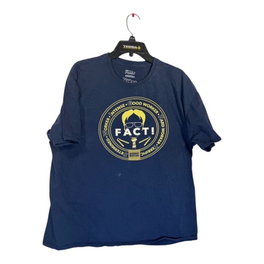 Funko The Office T-Shirt Dunder Mifflin Blue Mens Size 2XL 100% Cotton Good Work